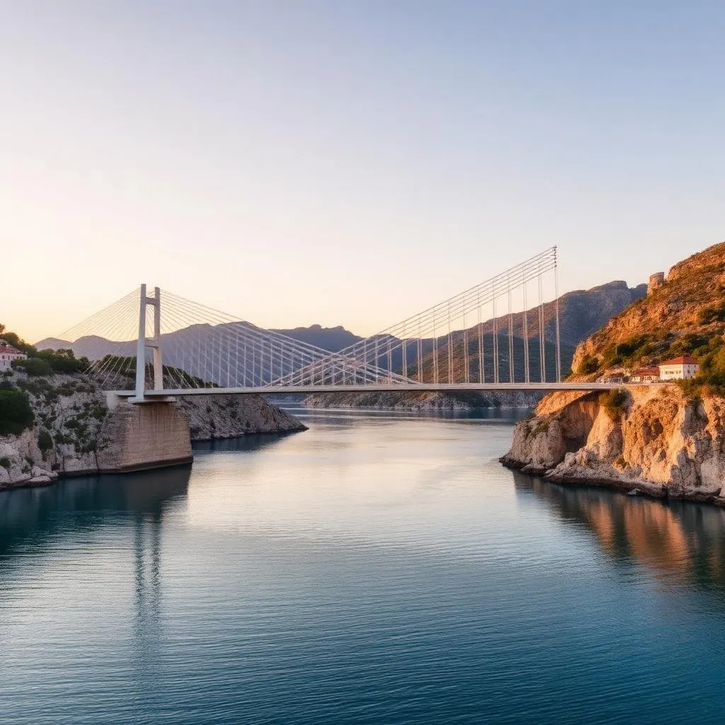 Dubrovnik Franjo Tuđman Bridge over the Ombla river